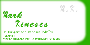 mark kincses business card
